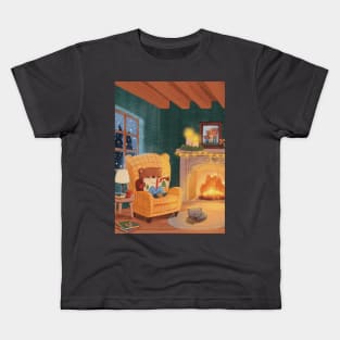 Cozy fireplace Kids T-Shirt